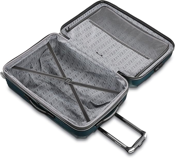 Samsonite Centric 2 Hardside Expandable Luggage with Spinner Wheels, Emerald Green, Checked-Medium 24-Inch