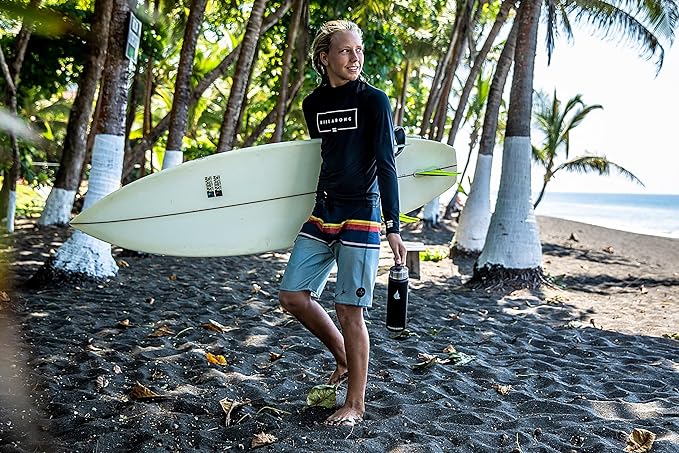 HYDRO CELL Stainless Steel Insulated Water Bottle with Straw - For Cold & Hot Drinks - Metal Vacuum Flask with Screw Cap and Modern Leakproof Sport Thermos for Adults (Black 18oz)