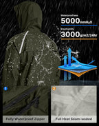 Men's Cycling Rain Jackets Waterproof Running Bike Windbreaker Lightweight Packable Hooded Jacket