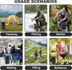 ALEVMOOM Collapsible Stool with Cushion, H18.3 D10.24 Portable Telescoping More Sturdy Load Capacity 600Lbs, Retractable Adjustable Camping Folding Stool for Outdoor Hiking BBQ Climb