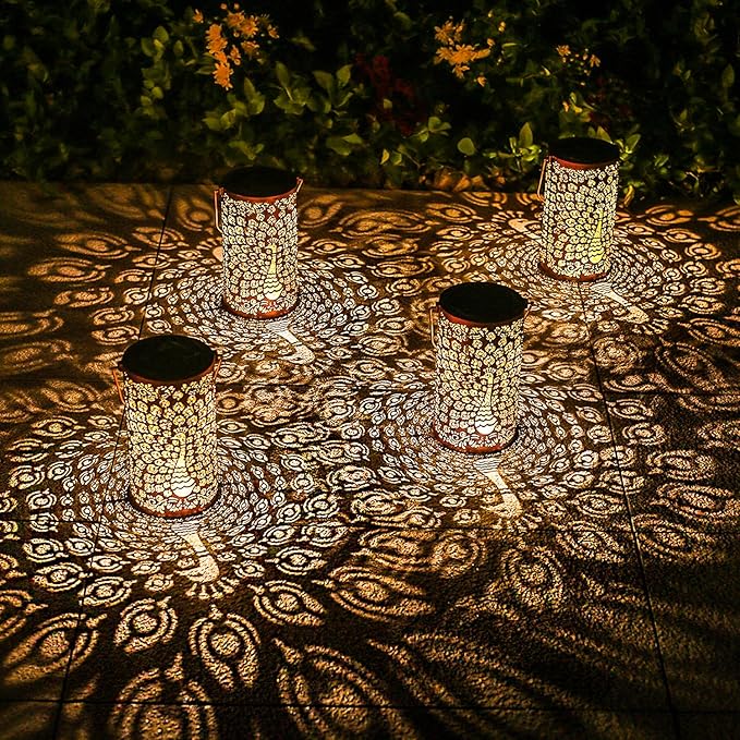Peacock Solar Lanterns Outdoor Waterproof Hanging Solar Lights Peacock Gifts for Women Men Metal Decorative LED Lanterns for Yard, Patio, Lawn, Tabletop, Pathway, Landscape, Garden Decor