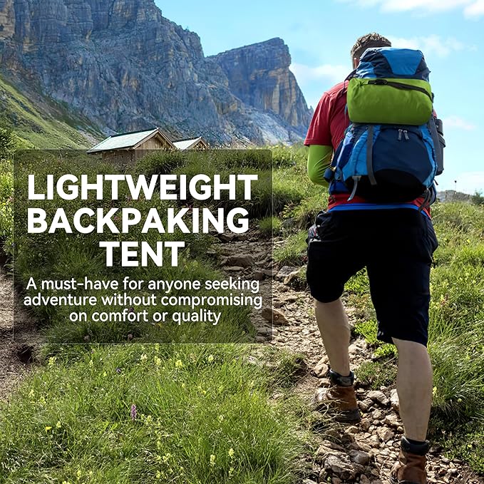 Ultralight Tent 3-Season Backpacking Tent 1 Person/2 Person Camping Tent, Outdoor Lightweight LanShan Camping Tent Shelter, Perfect for Camping, Trekking, Climbing, Hiking