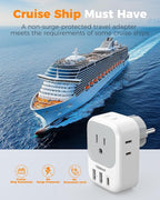 TESSAN 2 Pack Type E F Plug Adapter, Germany France Power Travel Adaptor with 3 USB Charger(1 USB C PD 20W), 4 Outlets Schuko Plug for US to Europe Spain Iceland Korea Greece Russia German French