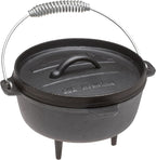Old Mountain Pre Seasoned 2 Quart Camp Oven with Flanged Lid, Feet and Spiral Bail Handle