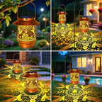 Hummingbird Solar Lanterns Outdoor Garden Decor, Sunflower Gifts for Women Mom Grandma Birthday Hanging Metal Solar Lights Waterproof Decoration for Garden Yard Lawn Patio