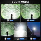 KINGCAESAR 3 Pack Flashlights 90,000High Lumens - Super Bright Rechargeable Flashlight with 5 Light Modes, IPX7 Waterproof Powerful LED Flash Light for Home, Camping