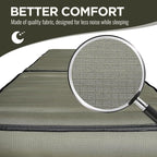 Detachable Tri Folding Sleeping Pad for Camping, Ultra-Thick 5.5 Inch Air Mattress, Quick Inflate, Zipper Design for Detachment, Machine Washable, Family Pad for Camping & Traveling, Green