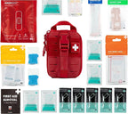 My Medic Sidekick - Camping Hiking and Backpacking First Aid Kit - 70 Items - HSA and FSA Eligible - Small Ifak Great for Travel or Motorcycle - Portable Emergency Kit – Red