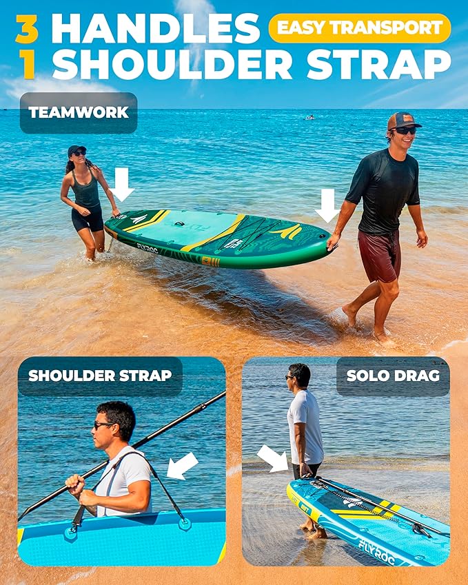 11'6x35'' Extra Wide Inflatable Paddle Board, 450lb Capacity Stand Up Paddle Board for Adults (x3), Stable Inflatable SUP, All Skill Levels, 3 Handles, 100L Backpack, 3PCS Paddle, 5L Dry Bag