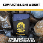 Wise Owl Outfitters Microfiber Camping Towel - Quick Dry Towel for Travel, Backpacking, Hiking, Beach, Gym & Yoga - Compact, Fast Drying & Lightweight