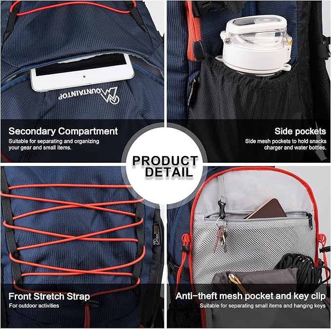 MOUNTAINTOP Hiking Backpack,25/30L Camping Backpack, Men Women Hiking Daypack Lightweight Travel Backpack for Climbing