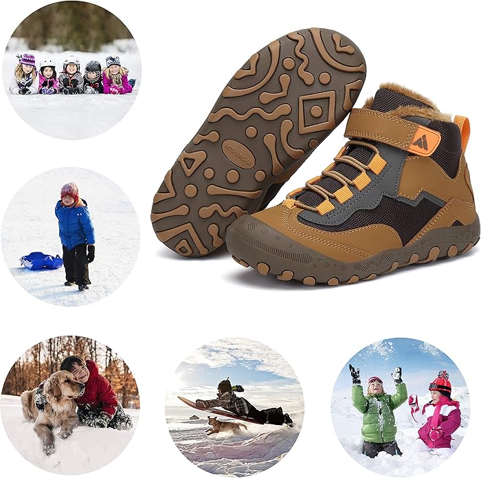 Mishansha Kids Hiking Boots Toddler Girls Boys Hiking Shoes Water-Resistant Anti-Collision Non-Slip Athletic Outdoor Trekking Boots