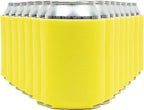 Blank Beer Can Coolers Sleeves (30-Pack) Soft Insulated Beer Can Coolies - HTV Friendly Plain Koolies in Bulk for Beer Cans & Bottles - Coolie Blanks for Vinyl Projects & Wedding Favors (Yellow)