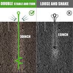 Lasnten 6 Pcs 30 Inch Heavy Duty Ground Anchor Spiral Blade Earth Anchor Kit Metal Anchor Hook Beach Sand Stakes Camping for Securing Animals, Shelters, Tents, Canopies (Light Green)