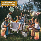 ALEVMOOM Upgraded XXL 19.7" Collapsible Stool, Heavy Duty Portable Folding Stool Max Load 1000 lbs, Retractable Telescoping Foldable Seat for Camping Fishing Hiking Travel BBQ