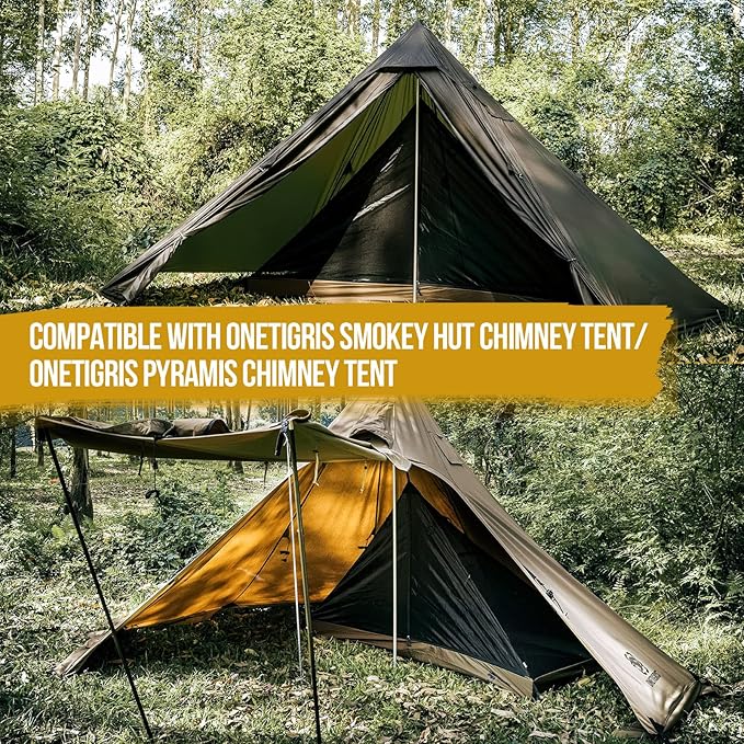 OneTigris Mesh Teepee Tent, Ultralight 1 Person Screen Room with Waterproof Bathtub Floor for Outdoor Camping Hiking Backpacking Bushcraft Tarp Hot Tent Shelter