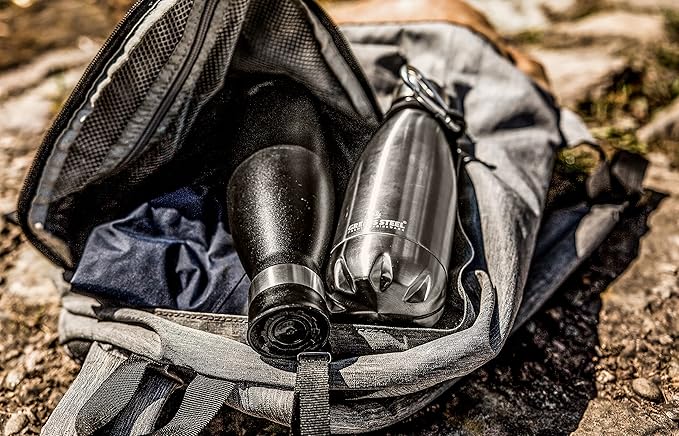 Greens Steel Stainless Steel Water Bottle - 12 oz, Steel | Vacuum Insulated Double Wall with Screw Lid/Leak Proof | Thermal Travel Sports Canteen Coffee Flask