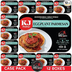 KJ Poultry Kosher Parve Ready Meals - Eggplant Parmesan, MRE Meals Ready to Eat, Halal, (12 Pack) Prepared Entree Fully Cooked, Shelf Stable Microwave Dinner Travel, Military, Camping, Emergency