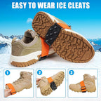 Ice Cleats Mid-Sole Snow Traction Cleats Crampons for Shoes and Boots Easily Rotate Non Slip Ice Grippers Shoes Boots Cleats for Winter Walking on Snow Ice Men Women