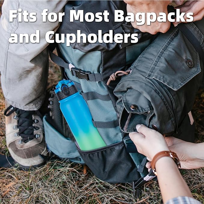 Oldley Insulated Water Bottle 20oz Water Bottles with Straw, Stainless Steel Water Bottle with 3 Lids, Double Wall Vacuum Bottles for Adult Kids, Sports Bottles for School Travel, Tropical Rainforest