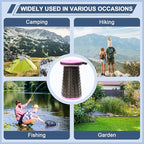 ALEVMOOM 2025 Upgraded XXL 19.7" Collapsible Stool with Cushion, 1000lbs Max Weight Heavy Duty Portable Telescoping Stool, Retractable Seat Folding Chair for Camping Fishing Hiking(Purple-XXL)