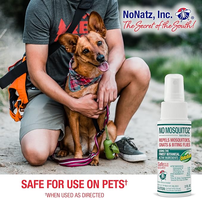 No Mosquitoz Botanical Bug Repellent, Effective for Gnat, Mosquito, and Biting Flies, Hand-Crafted and DEET-Free, Non-Greasy Formula, Made in The USA, 4 Ounce Spray Bottle, 2-Pack