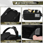 PAVILIA Tactical Toiletry Bag for Men, Travel Hygiene Bag, Military Gear Dopp Kit, Water Resist Molle Accessories Pouch, Mens Shaving Essentials, Gym Bathroom Shower Small Toiletries Tool EDC, Black