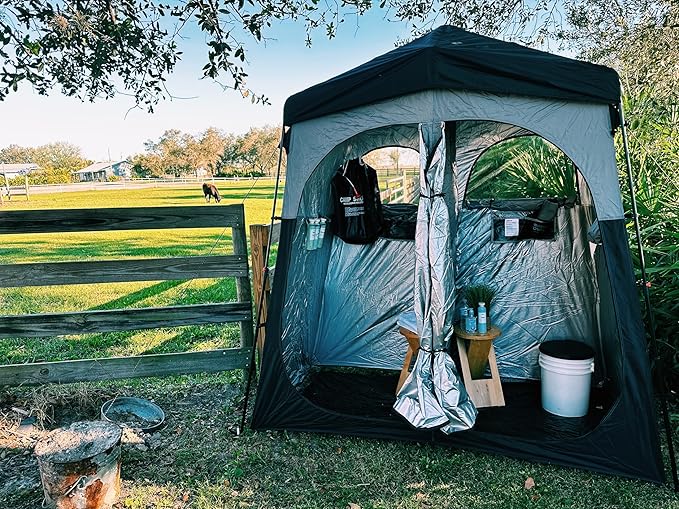 Nice C Camping Shower Tent, Instant Pop Up Privacy Changing Tent, Outdoor Shower Enclosure, Toilet Tents, Camping Bathroom, Oversize (2 Room)