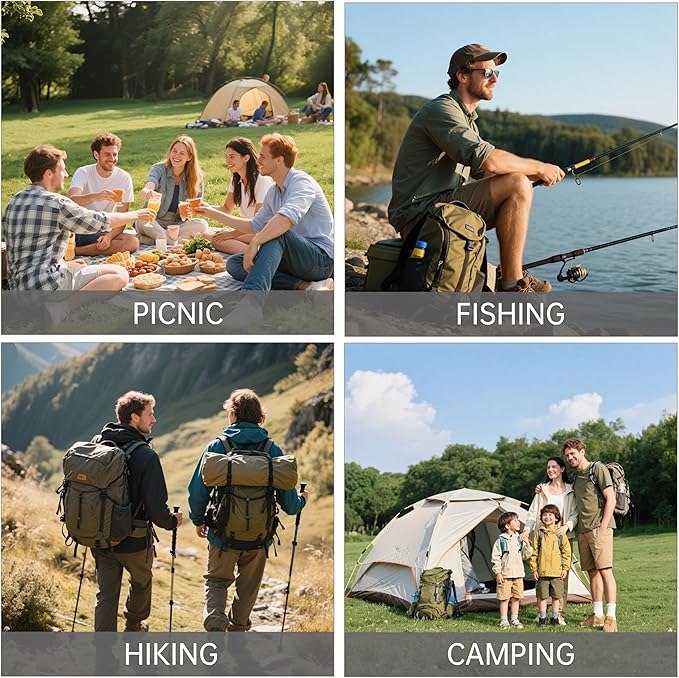 Silfrae Waterproof Rucksack Cover Backpack Rain Cover 30L-100L for Travel Climbing Hiking (Grey, 40L-50L)