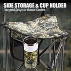 FLISSA Tripod Hunting Chair with Backrest, Portable Hunting Stool Supports 250 LBS, Foldable Camo Seat with Carry Strap for Hunting, Hiking, Fishing and Camping