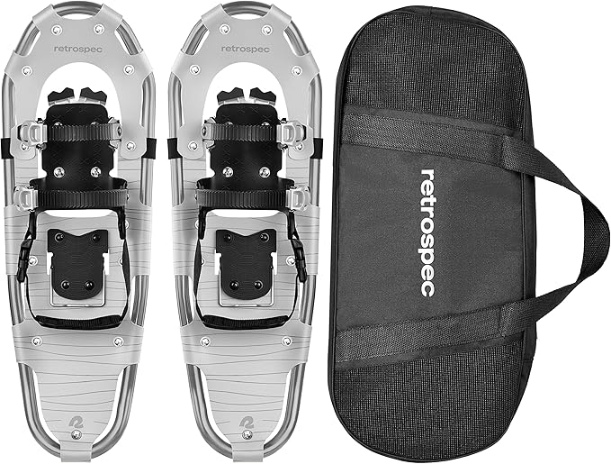 Retrospec Drifter Snowshoe for Men & Women - Aluminum Frames & a Double-Rachet Binding System - Lightweight All Terrain Snow Shoes