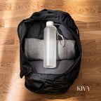 KIVY Slim Water Bottle 32oz [Lightweight & Shatterproof] Fits Cupholder & Backpack - Dishwasher safe water bottle no straw - Cute aesthetic water bottles screw top - Bpa free, Gold, White water bottle