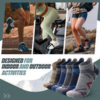 ANTSANG 6 Pairs Merino Wool Ankle Hiking Running Socks Compression Thick Cushion Breathable No Show Socks for Men Women