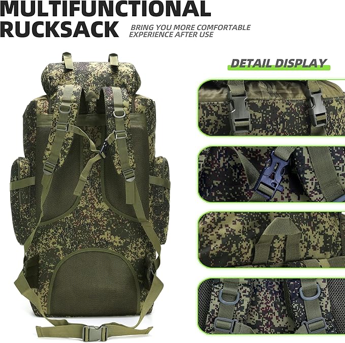King'sGuard 100L Camping Hiking Backpack Molle Rucksack Military Camping Backpacking Daypack