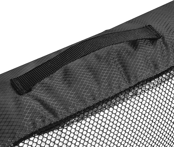 Amazon Essentials 4-Piece Packing Cubes Travel Accessories Set, Luggage Organizer with Double Zipper, Mesh Top, 100% Polyester, Large, Black (Previously Amazon Basics)