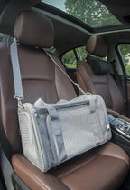 Soft Sided Carrier for Small Medium Cats Dogs,Removable Pad Collapsible Travel Pet Carrier Large Grey