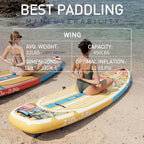 UPWELL 11’6”/11'2”/11'/10'8”/10'6”/10'2” Inflatable Stand Up Paddle Board with sup Accessories Including Backpack, Repairing Kits, Non-Slip Deck, Leash, 3 Fins, Paddle and Hand Pump