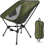 MARCHWAY Lightweight Folding Camping Chair, Portable Foldable Compact for Outdoor Camp, Travel, Beach, Picnic, Festival, Hiking, Backpacking, Supports 330Lbs (Green)
