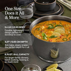 Our Place Titanium Perfect Pot Pro - 6.75 Qt No-Coating Nonstick Stock Pot | Tri-Ply Titanium & Stainless Steel | Oven-Safe up to 1000°F & Compatible with All Cooktops | Includes Spoon | Chrome