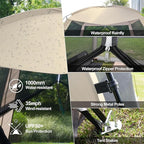 12' X 12' Screen House Room - Camping Screen Tent 8-10 Person&Instant UV Resistant Sun Shelter,Easy to Set up&Mosquito net Tent&Waterproof,Suitable for Family Camping Trip,Backyard,Picnic