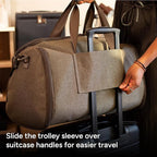 Halfday Convertible 2-in-1 Garment Duffel Weekender Bag 40L: Wrinkle-Free Travel (Hanging Suit Compartment, Shoe Pockets, Trolley Sleeve), Durable & Water-Resistant Carry-on, Shadow