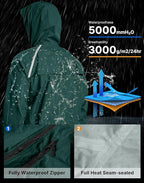 Men's Cycling Rain Jackets Waterproof Running Bike Windbreaker Lightweight Packable Hooded Jacket