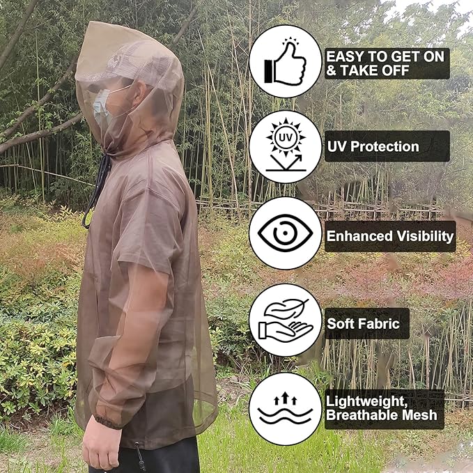 Aventik No-See-Um Mesh Mosquito Jacket Mosquito Pant for Outdoor, Multiple Sizes to Fit Everyone Stay Safe and Cool