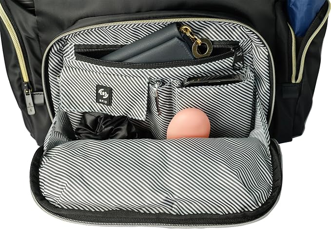 Kenneth Cole REACTION Sophie Women's Silky Nylon 15" Laptop & Tablet Anti-Theft RFID Travel Backpack Bag, Black With 20" Carry-On