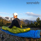 SereneLife Lightweight & Compact Camping Gear – Sleeping Pads & Bags with Built-in Pillows for Outdoor Comfort, Waterproof & Tear-Resistant Design, Perfect for Hiking, Backpacking, Couples & Solo Use