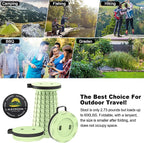 ALEVMOOM Upgraded Portable Collapsible Stool with Cushion, Telescoping Folding Stool for Adults, Lightweight Yet More Sturdy Capacity 600 lbs for Camping Fishing Hiking BBQ