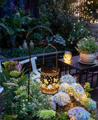 Butterfly Outdoor Solar Lanterns Decor, Nelyeqwo Waterproof Hanging Solar Lights Gifts for Women Men Metal Lantern Decor for Garden Patio Lawn Porch Backyard Tabletop Pathway Landscape