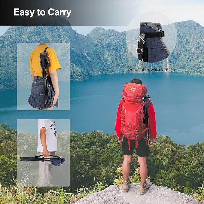 REDCAMP Folding Camping Chair for Spectator Portable, Lightweight 3 Legged Tripod Camping Stools for Adults Fishing Backpacking Hunting, 17 Inch Tall, Blue