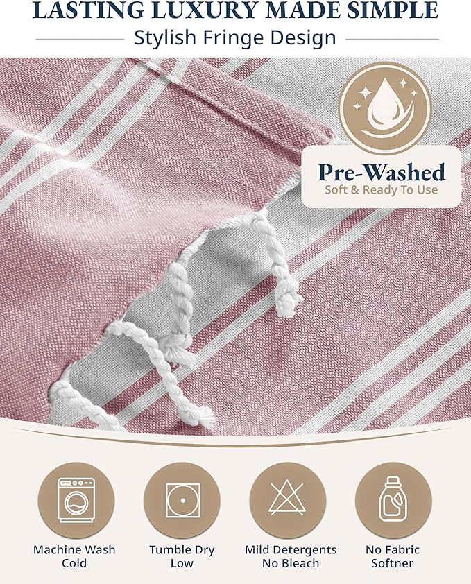 LANE LINEN Beach Towels for Women, Large Beach Towels Oversized, Pre-Washed, No-Shrink Sand Free, Quick Dry, Lightweight Travel Towel,Soft Beach Bath Towel, 39"x71" - Cashmere Rose