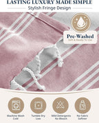 LANE LINEN Beach Towels for Women, Large Beach Towels Oversized, Pre-Washed, No-Shrink Sand Free, Quick Dry, Lightweight Travel Towel,Soft Beach Bath Towel, 39"x71" - Cashmere Rose